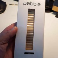 PEBBLE Time Steel Gold Metal wrist band NOS