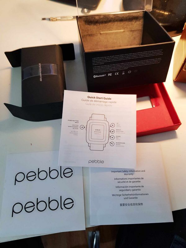 PEBBLE Time Steel Watch Box with paperwork