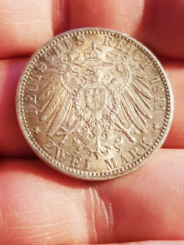 2 Mark 1911 A, Germany, Bayern