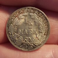 1/2 Mark 1918 D, Germany, Deutsches Reich
