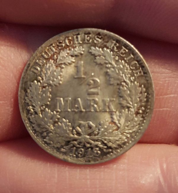 1/2 Mark 1918 D, Germany, Deutsches Reich