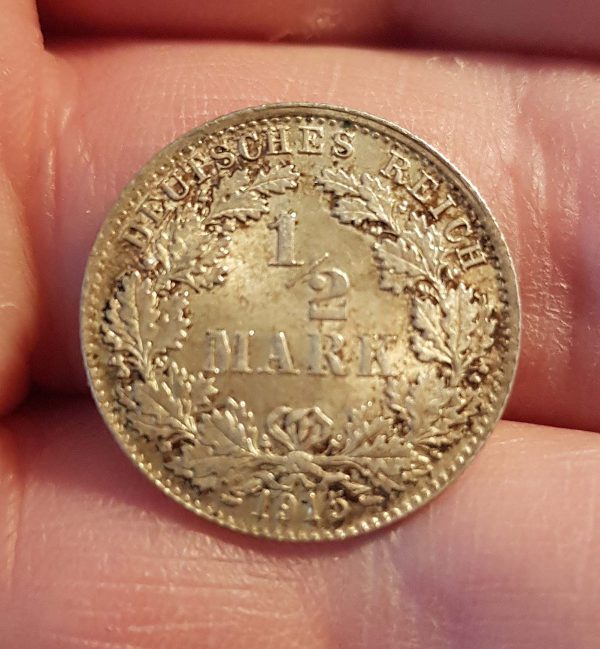 1/2 Mark 1915 D, Germany, Deutsches Reich