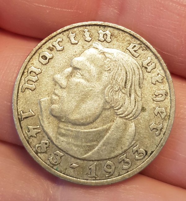 2 Reichsmark 1933 D, Germany, Deutsches Reich - Image 2