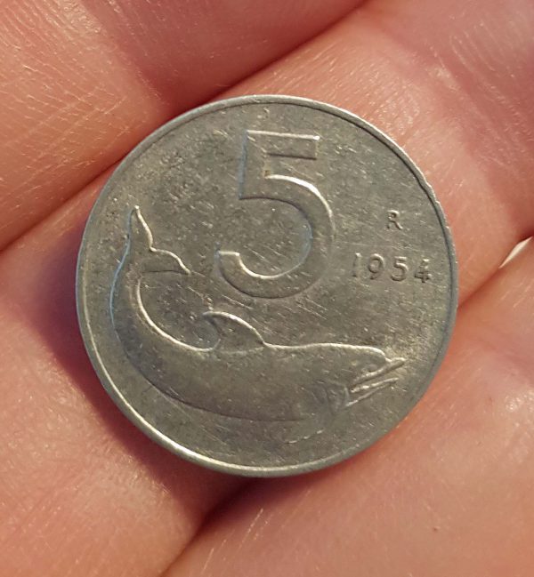 5 Lire 1954 , Italy,