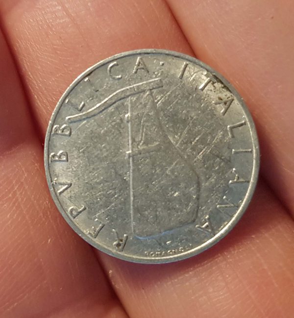 5 Lire 1954 , Italy, - Image 2