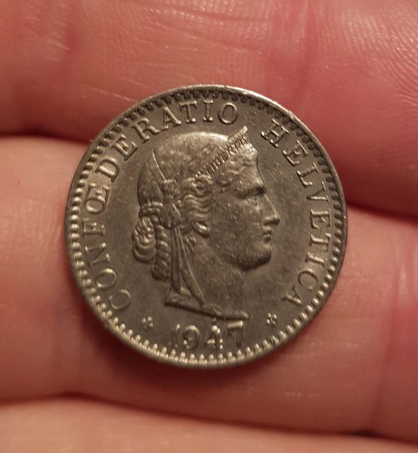 20 Rappen 1947 , Switzerland, - Image 2