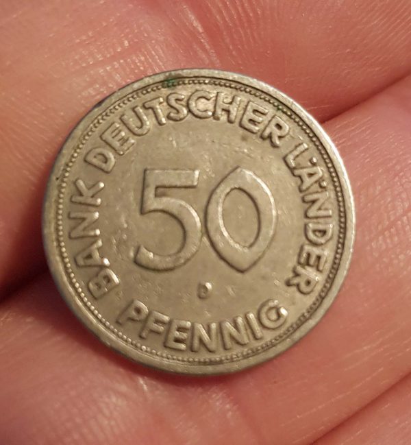 50 Pfennig 1949 D, Germany, Bank Deutscher Länder