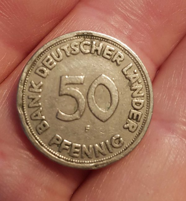 50 Pfennig 1949 F, Germany, Bank Deutscher Länder