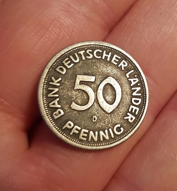 50 Pfennig 1949 D, Germany, Bank Deutscher Länder