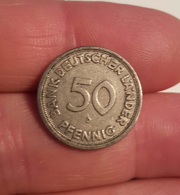 50 Pfennig 1949 D, Germany, Bank Deutscher Länder