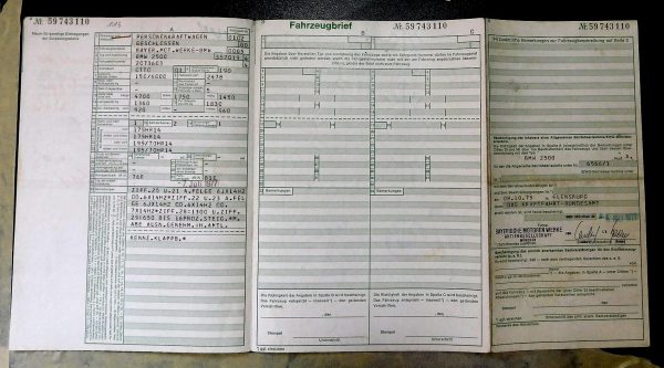 BMW E3 2500, 1977 Original Classic Car Documents for Sale! - Image 2