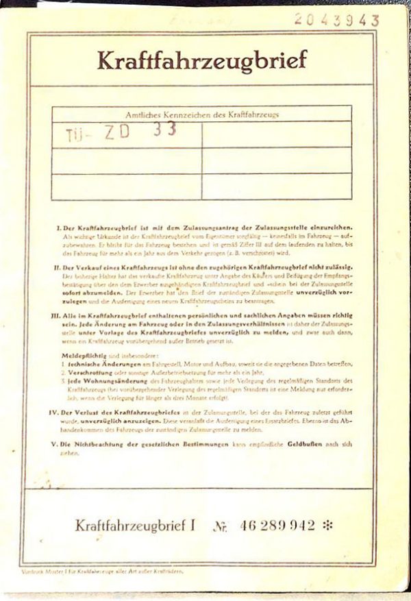 BMW E3 2500, 1972 Original Classic Car Documents for Sale! - Image 6