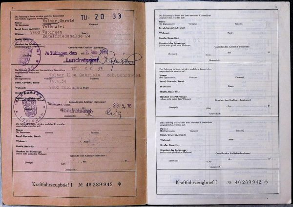 BMW E3 2500, 1972 Original Classic Car Documents for Sale! - Image 5