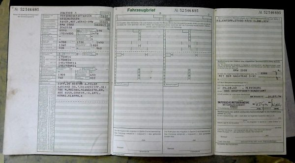 BMW E3 2500, 1974 Original Classic Car Documents for Sale! - Image 2