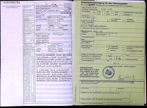 BMW E23 728, 1978 Original Classic Car Documents for Sale! - Image 3