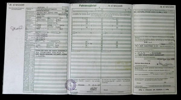 BMW E3 3.0, 1972 Original Classic Car Documents for Sale! - Image 3