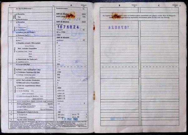 BMW 02 1602, 1969 Original Classic Car Documents for Sale! - Image 4