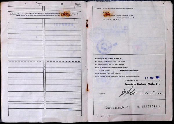 BMW 02 1602, 1969 Original Classic Car Documents for Sale! - Image 5