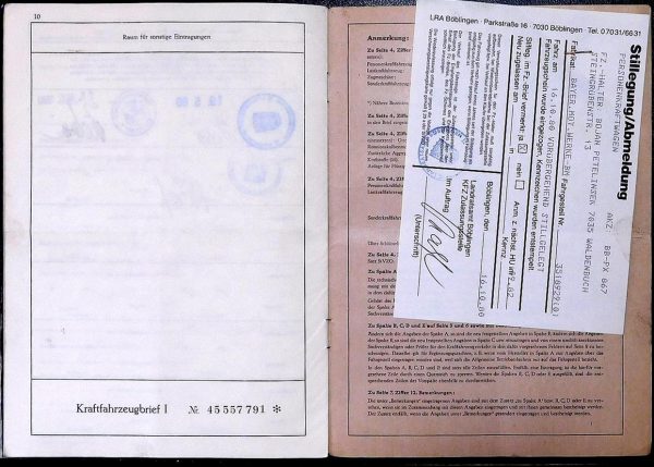 BMW 02 1802, 1972 Original Classic Car Documents for Sale! - Image 8