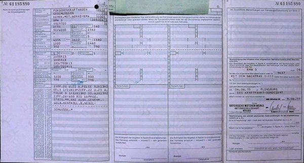 BMW E21 316, 1977 Original Classic Car Documents for Sale! - Image 2