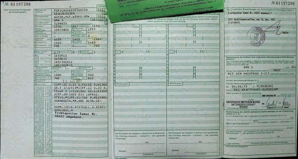 BMW E21 320, 1977 Original Classic Car Documents for Sale! - Image 2