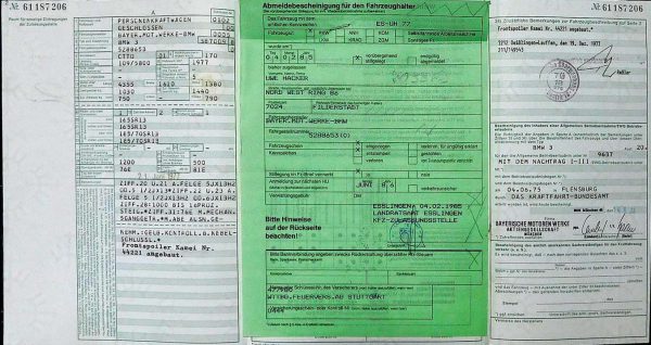 BMW E21 320, 1977 Original Classic Car Documents for Sale! - Image 3