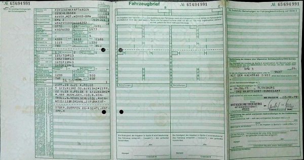 BMW E21 320, 1979 Original Classic Car Documents for Sale! - Image 3