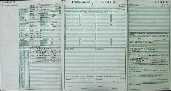 BMW E21 320, 1979 Original Classic Car Documents for Sale! - Image 3