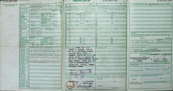 BMW E21 320, 1978 Original Classic Car Documents for Sale! - Image 3