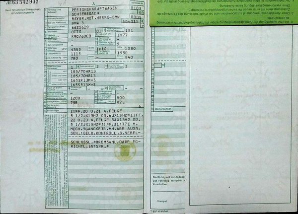 BMW E21 320, 1978 Original Classic Car Documents for Sale! - Image 2