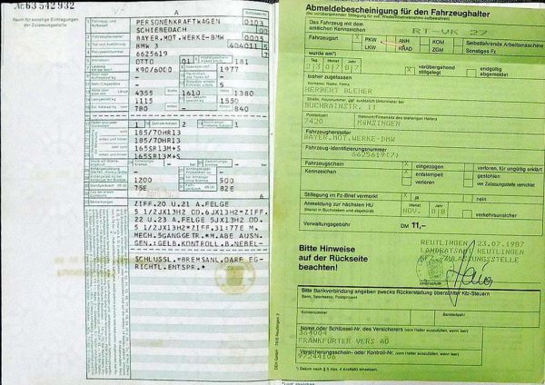 BMW E21 320, 1978 Original Classic Car Documents for Sale! - Image 3