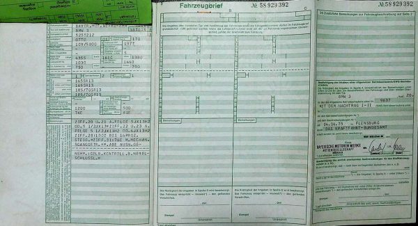 BMW E21 320, 1975 Original Classic Car Documents for Sale! - Image 2