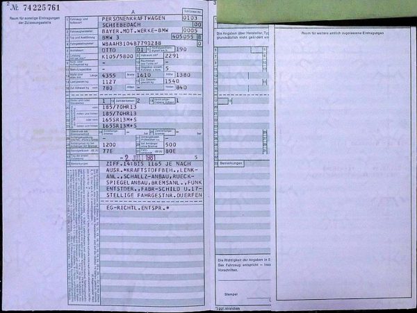 BMW E21 320i, 1981 Original Classic Car Documents for Sale! - Image 2