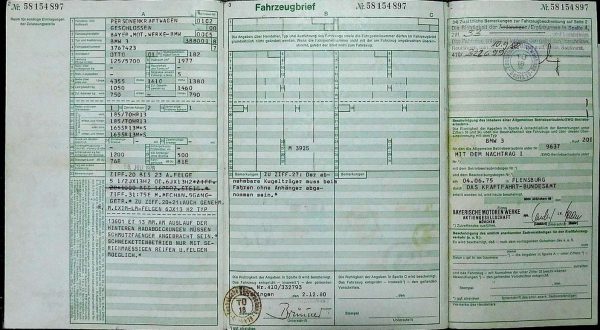 BMW E21 316, 1976 Original Classic Car Documents for Sale! - Image 4