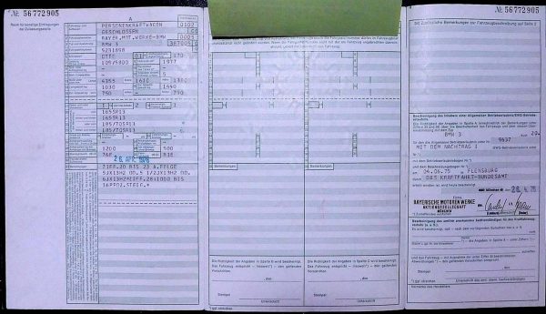 BMW E21 320, 1976 Original Classic Car Documents for Sale! - Image 3