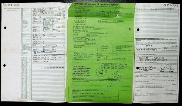 BMW E21 316, 1976 Original Classic Car Documents for Sale! - Image 4