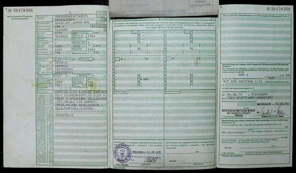 BMW E21 316, 1976 Original Classic Car Documents for Sale! - Image 3