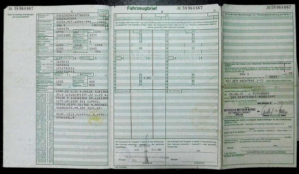 BMW E21 320, 1977 Original Classic Car Documents for Sale! - Image 4