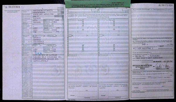BMW E21 320, 1976 Original Classic Car Documents for Sale! - Image 3