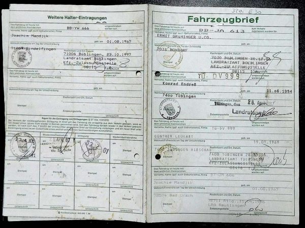 BMW E30 320i, 1986 Original Classic Car Documents for Sale! - Image 2