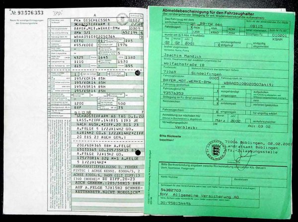 BMW E30 320i, 1986 Original Classic Car Documents for Sale! - Image 4