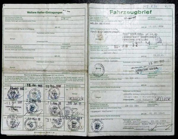 BMW E30 318i, 1989 Original Classic Car Documents for Sale! - Image 2