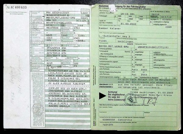 BMW E30 318i, 1989 Original Classic Car Documents for Sale! - Image 4