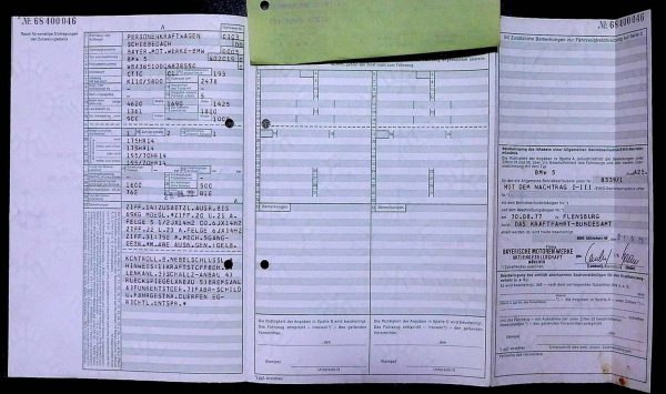 BMW E12 525, 1979 Original Classic Car Documents for Sale! - Image 3