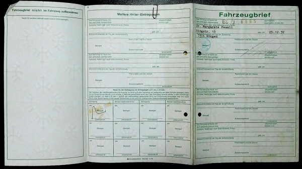 BMW E12 520, 1979 Original Classic Car Documents for Sale! - Image 2
