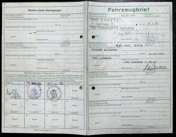 BMW E12 520, 1978 Original Classic Car Documents for Sale! - Image 2