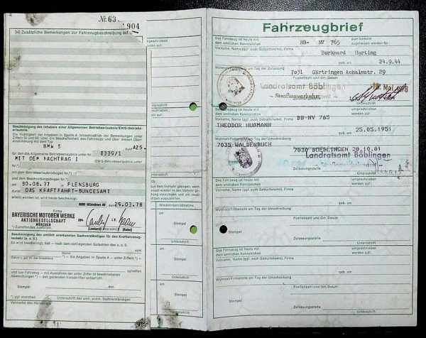 BMW E12 525, 1978 Original Classic Car Documents for Sale! - Image 2