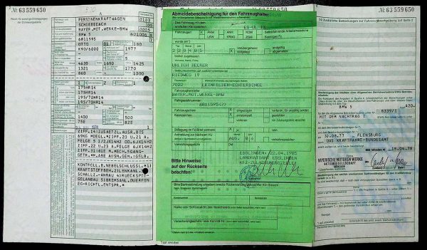 BMW E12 520, 1978 Original Classic Car Documents for Sale! - Image 4