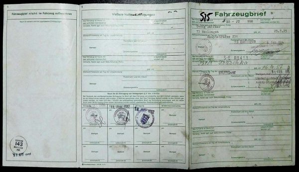 BMW E12 525, 1974 Original Classic Car Documents for Sale! - Image 2