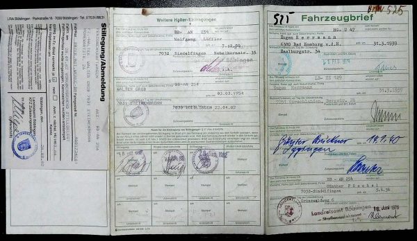 BMW E12 525, 1974 Original Classic Car Documents for Sale! - Image 3
